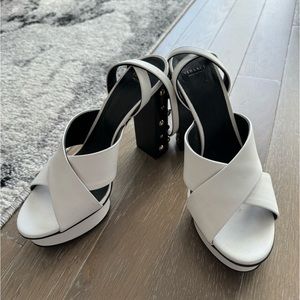 VERSACE white sandal heels